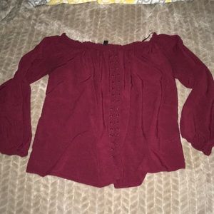 Maroon off the shoulder top